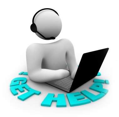 Get Help - Customer Support Person clipart