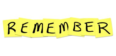 Remember - Word on Yellow Sticky Notes clipart