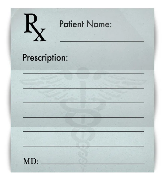 Formulário de prescrição em branco — Fotografia de Stock