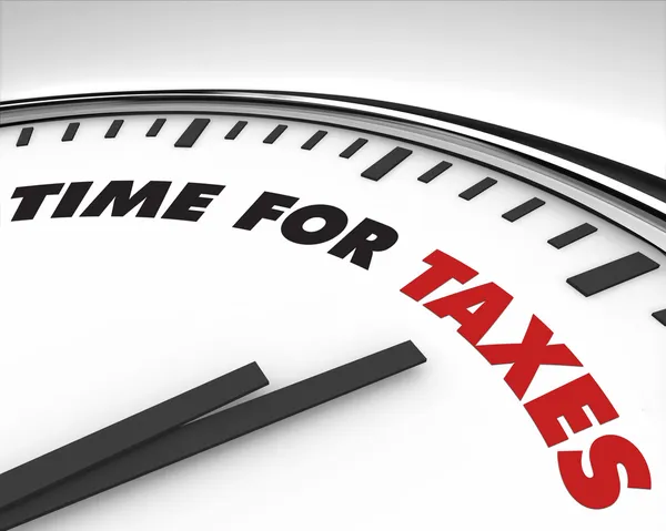 Tid för skatter - klocka — Stockfoto