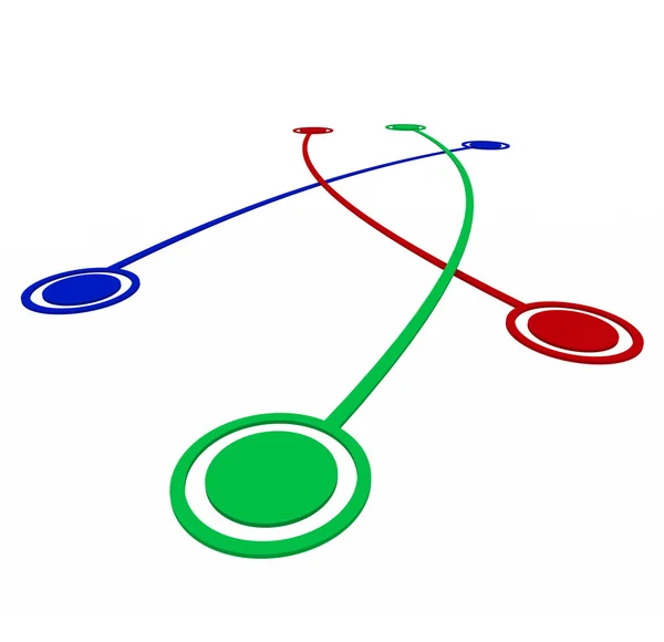 Ortaklık Linkler - hedefleri arasında bağlantılar — Stok fotoğraf