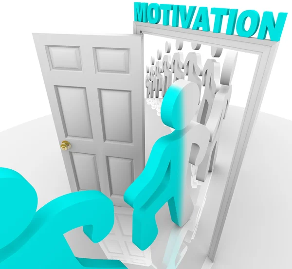 Paso a través de la puerta de la motivación — Foto de Stock