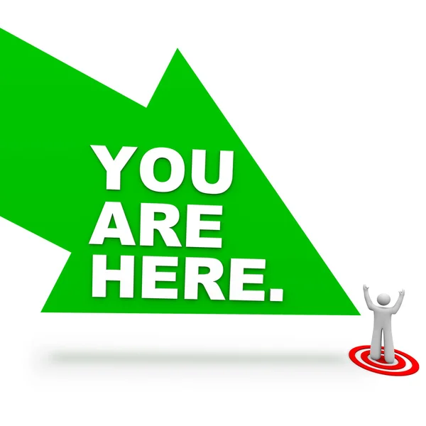 You are Here - Arrow and Person — Stock Photo, Image