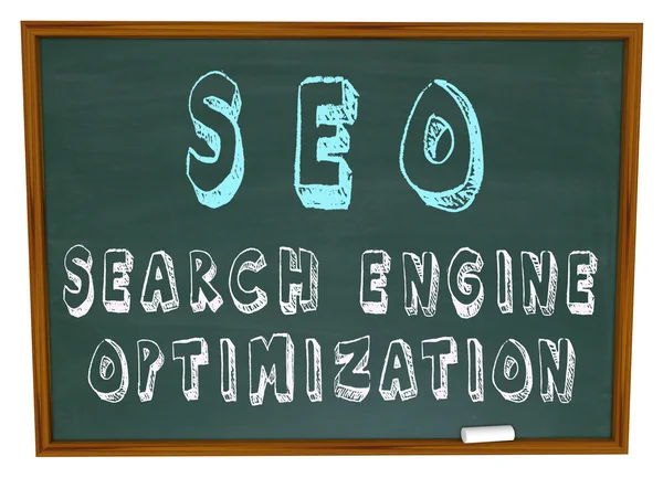 SEO Search Engine Optimization - Palavras sobre Chalkb — Fotografia de Stock