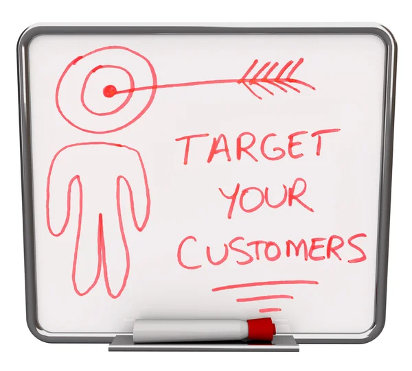 Target Your Customers - Dry Erase Board — Stock Photo, Image