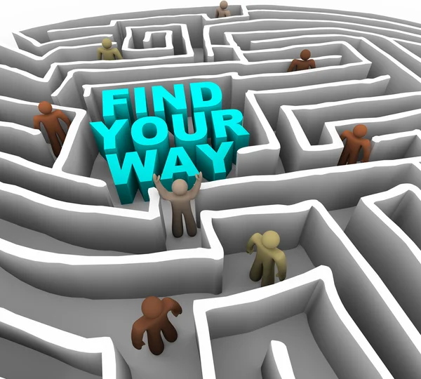 Encontre o seu caminho através de um labirinto — Fotografia de Stock