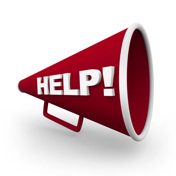 Help - Red Bullhorn — Stock Photo, Image