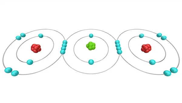 Dwutlenek węgla co2 - atomowej diagramu — Zdjęcie stockowe