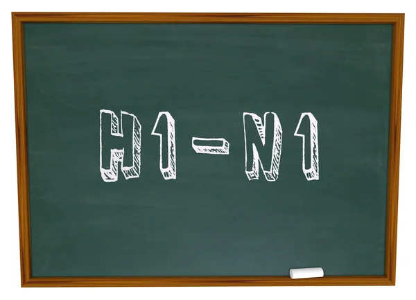 H1N1 - woorden op schoolbord — Stockfoto