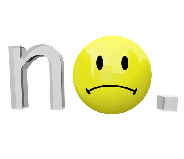 Não - Emoticon rosto carrancudo amarelo — Fotografia de Stock