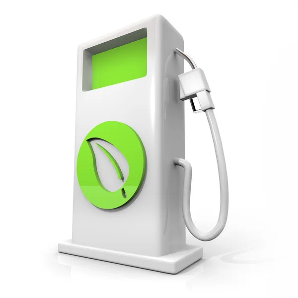 Alternativní paliva plyn čerpadlo - zelený list — Stock fotografie