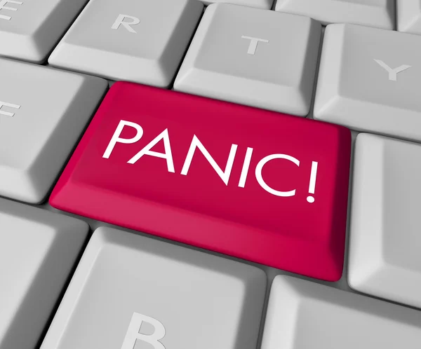 Bilgisayar klavye üzerinde panik butonu — Stok fotoğraf