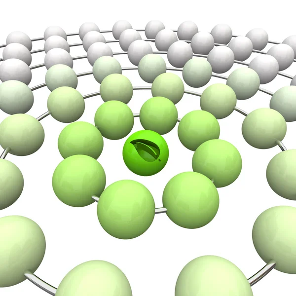 Bola de folha verde - Esferas conectadas — Fotografia de Stock