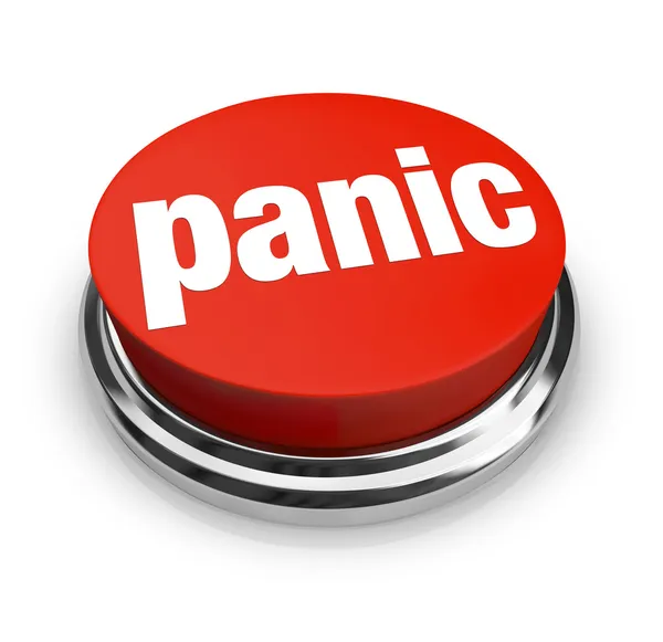 Pânico - Botão vermelho — Fotografia de Stock