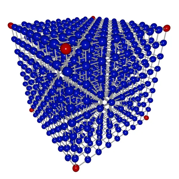 Matrice cubique de sphères connectées — Photo
