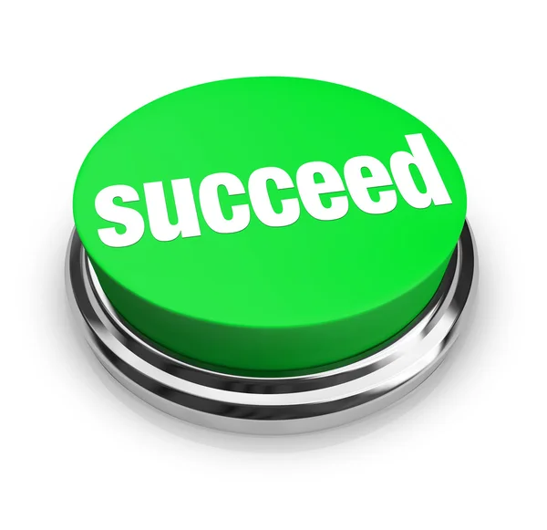 Succeed - Зеленая кнопка — стоковое фото