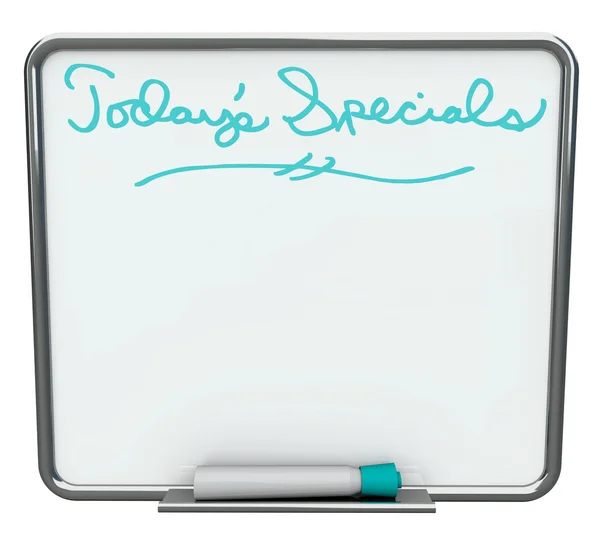Today's Special - Blank White Dry Erase Board — Stock Photo, Image