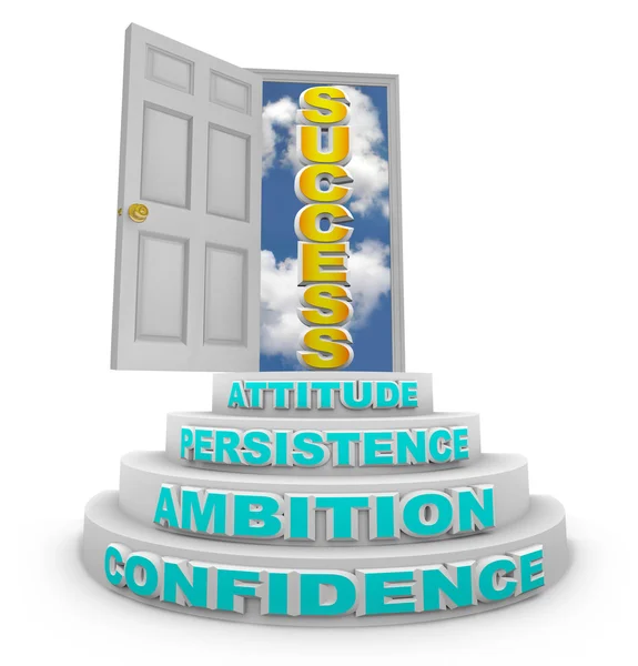 Steps Rising to Success - Open Door — Stock Photo, Image