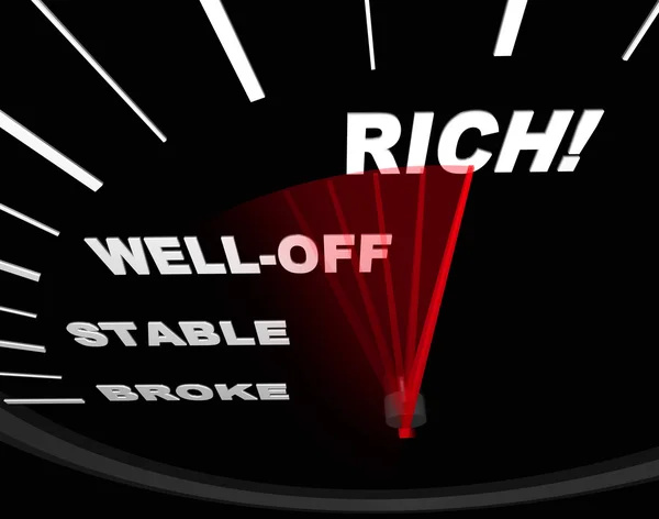 Hastighetsmätare med neelde på rik — Stockfoto
