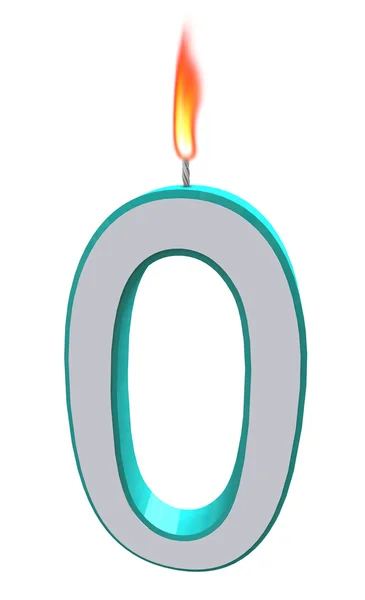 Number Zero Candle — Stock Photo, Image