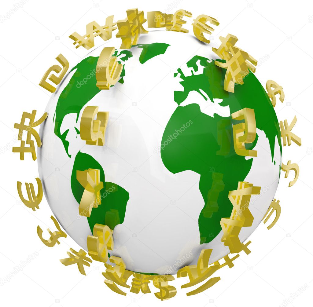 Global World Currency Symbols Around World