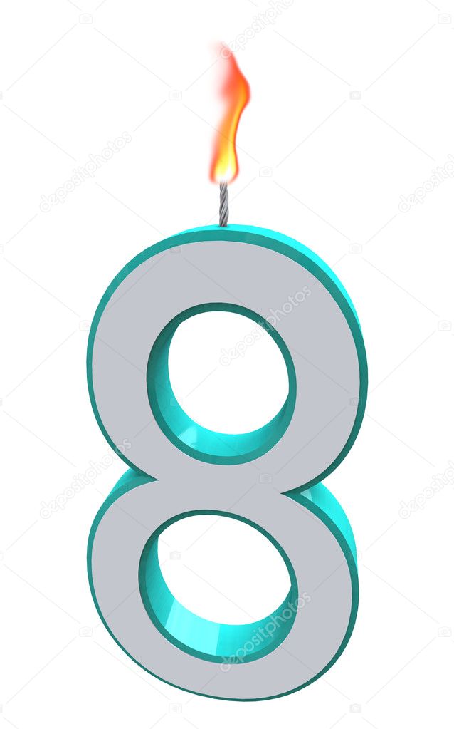 Number Eight Candle — Stock Photo © iqoncept #2039922