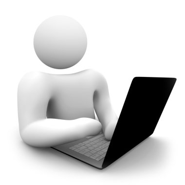 Person Working on Laptop Computer clipart