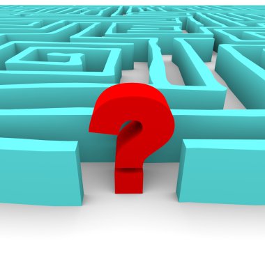 Question Mark in Blue Maze clipart