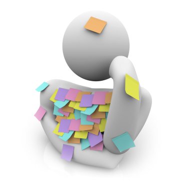 Person Trying to Remember - Sticky Notes clipart