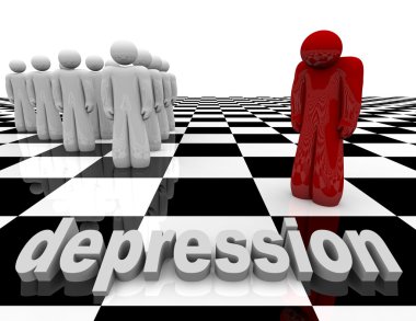 Depression - One Person Stands Alone clipart