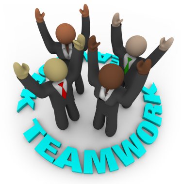 Teamwork - Team Members in Circle clipart