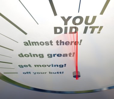 Motivational Speedometer - You Did It clipart