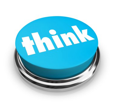 Think - Blue Button clipart