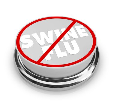 No Swine Flu - Button clipart