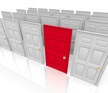 Many Doors - Which to Choose clipart