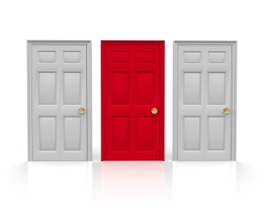 Three Doors - Which to Choose clipart