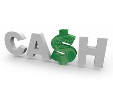 Cash - Word with Dollar Sign 1 clipart