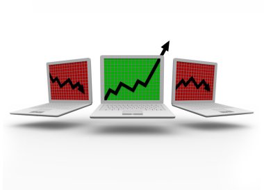 Growth Arrow on Laptop Computer clipart