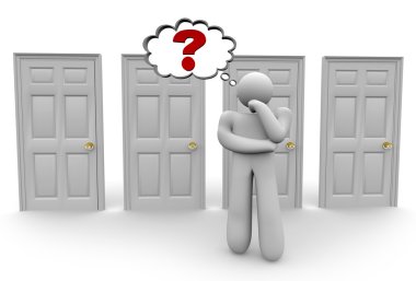 Deciding Which Door to Choose 2 clipart