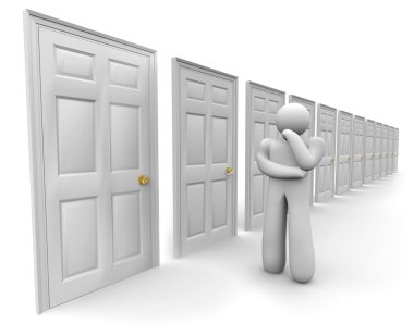 Deciding Which Door to Choose clipart