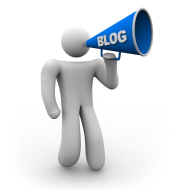 Blogger with Bullhorn clipart