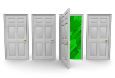 Choosing the Right Door to Success clipart