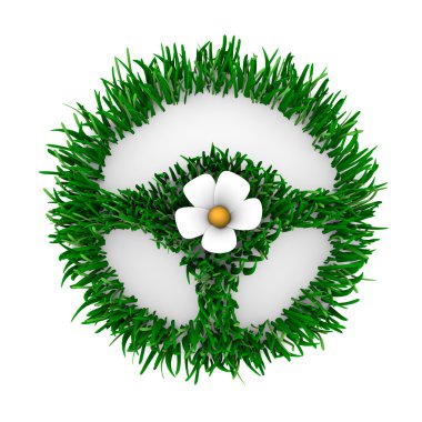 Steering Wheel Made of Grass clipart