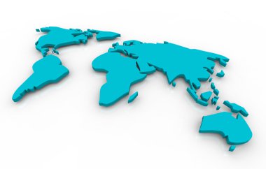 küresel harita - beyaz zemin üzerine mavi