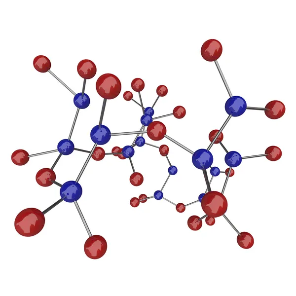 Molecola - Atomi blu e rossi — Foto Stock