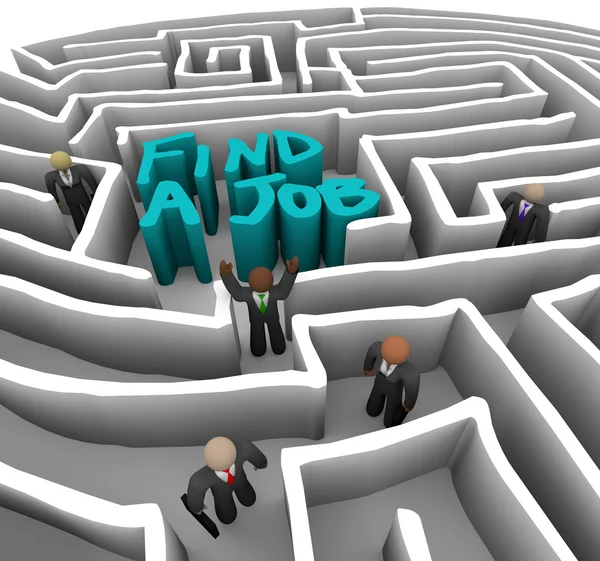 Hitta jobb - business i labyrint — Stockfoto