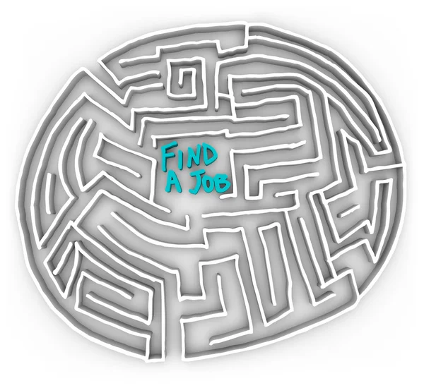 Álláskeresés - kör alakú labirintus — Stock Fotó