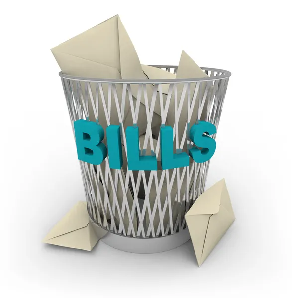 Trash Can for Bills — Stock Photo, Image