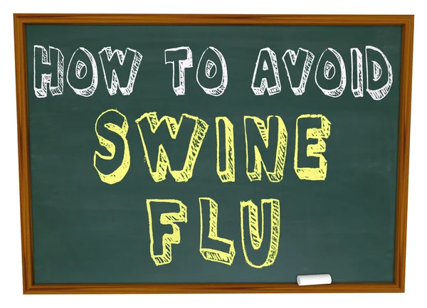 Wie man die Schweinegrippe vermeidet - Worte auf der Tafel — Stockfoto