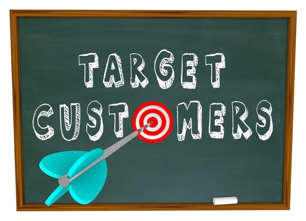 Clienti target - Parole sulla lavagna — Foto Stock
